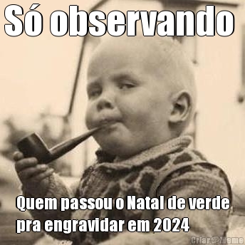 S� observando  Quem passou o Natal de verde
pra engravidar em 2024