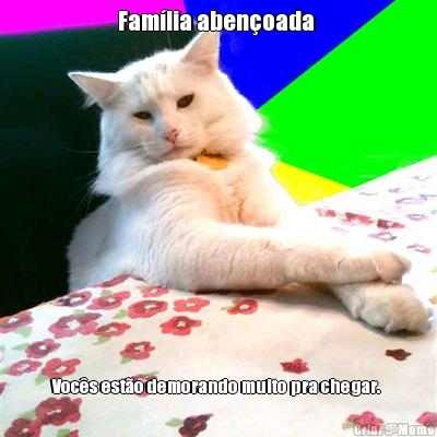 Fam�lia aben�oada  Voc�s est�o demorando muito pra chegar. 