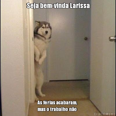 Seja bem-vinda Larissa As f�rias acabaram, 
mas o trabalho n�o