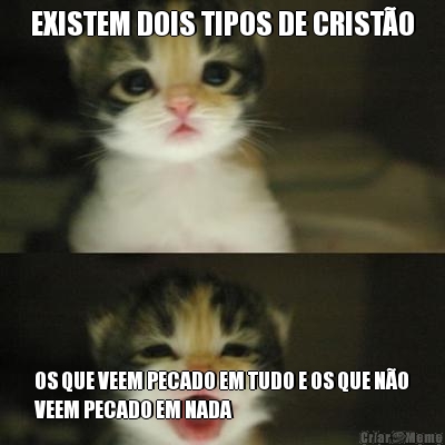 EXISTEM DOIS TIPOS DE CRIST�O OS QUE VEEM PECADO EM TUDO E OS QUE N�O
VEEM PECADO EM NADA