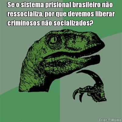 Se o sistema prisional brasileiro n�o
ressocializa, por que devemos liberar
criminosos n�o socializados?
 