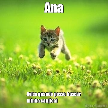 Ana Avisa quando posso buscar
minha canjica!