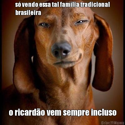 s� vendo essa tal fam�lia tradicional
brasileira o ricard�o vem sempre incluso