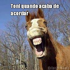 Toni quando acaba de
acordar
 