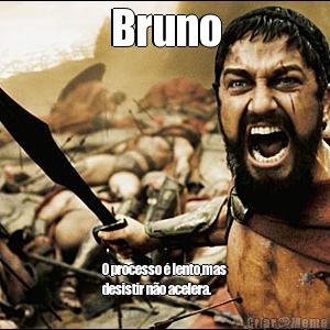 Bruno O processo � lento,mas
desistir n�o acelera.