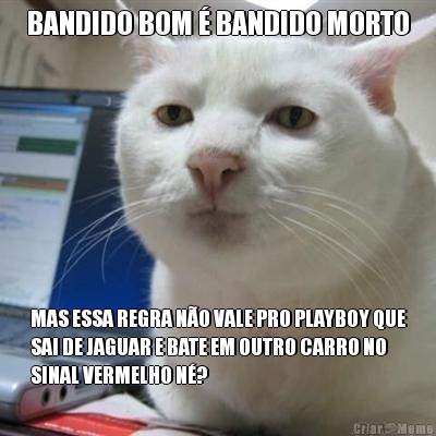 BANDIDO BOM � BANDIDO MORTO MAS ESSA REGRA N�O VALE PRO PLAYBOY QUE
SAI DE JAGUAR E BATE EM OUTRO CARRO NO
SINAL VERMELHO N�?