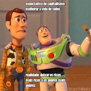 expectativa do capitalismo:
melhorar a vida de todos realidade: deixar os ricos
mais ricos e os pobres mais
pobres