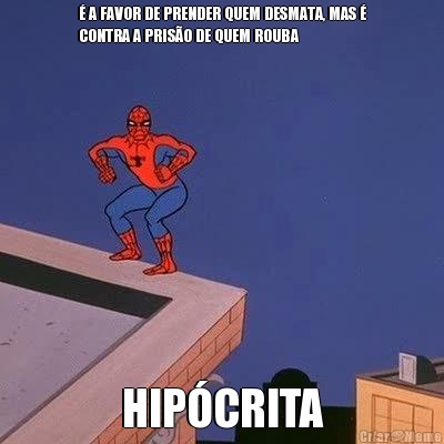 � A FAVOR DE PRENDER QUEM DESMATA, MAS �
CONTRA A PRIS�O DE QUEM ROUBA HIP�CRITA