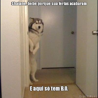 Shaiane, bebe porque sua f�rias acabaram
 E aqui s� tem B.O.