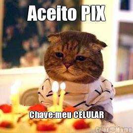 Aceito PIX Chave:meu CELULAR