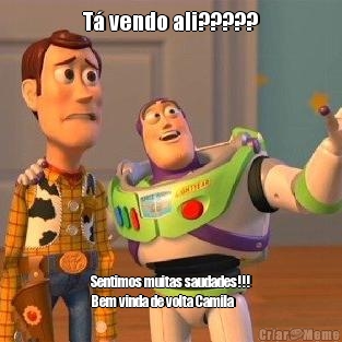 T� vendo ali????? Sentimos muitas saudades!!!
Bem vinda de volta Camila 