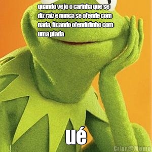 quando vejo o carinha que se
diz raiz e nunca se ofende com
nada, ficando ofendidinho com
uma piada u�