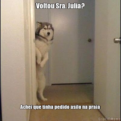 Voltou Sra. Julia? Achei que tinha pedido asilo na praia