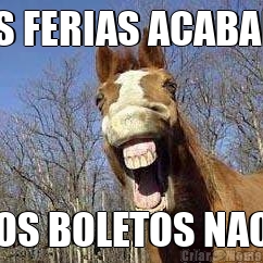 AS FERIAS ACABAM OS BOLETOS NAO