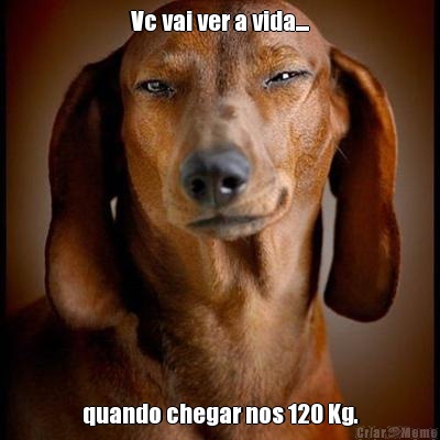 Vc vai ver a vida.... quando chegar nos 120 Kg.
