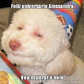 Feliz anivers�rio Alessandra Vou esperar o bolo