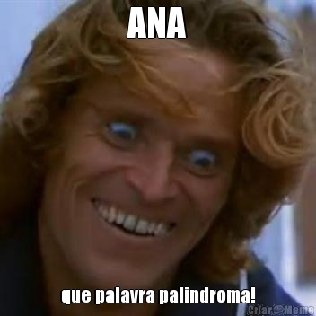 ANA que palavra palindroma!
